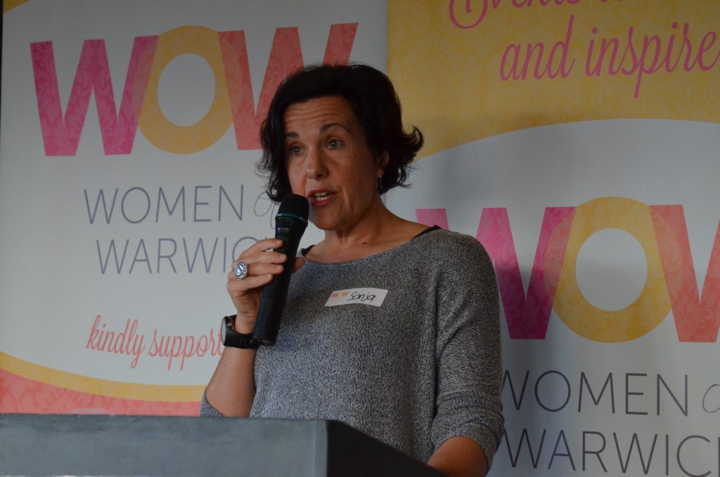 Guest speaker Sonja Pohlman had many interesting stories to tell at the June Women of Warwick breakfast.